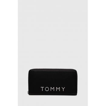 Tommy Jeans portofel femei, culoarea negru, AW0AW16389