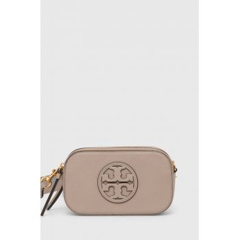 Tory Burch poseta de piele Miller Mini culoarea bej, 150153.200