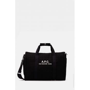 A.P.C. geanta de bumbac gym bag recuperation culoarea negru, CODBM.H62230