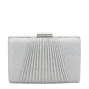 Clutch elegant argintiu cu sclipici B-1009 05