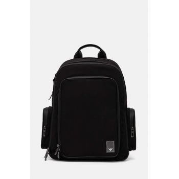 Emporio Armani rucsac barbati, culoarea negru, mare, neted, EM000087 AF10430