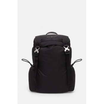 Emporio Armani rucsac barbati, culoarea negru, mare, neted, Y4O459 YQ76E