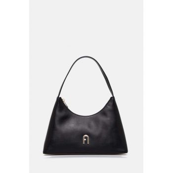Furla poseta de piele culoarea negru