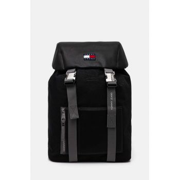 Tommy Jeans rucsac barbati, culoarea negru, mare, neted, AM0AM12627