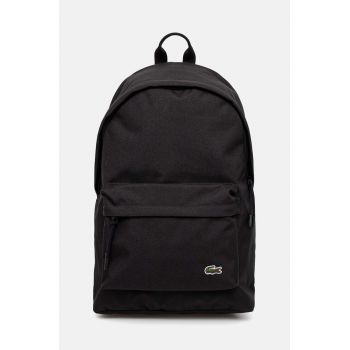 Lacoste rucsac culoarea negru, mare, neted, NU4592NE