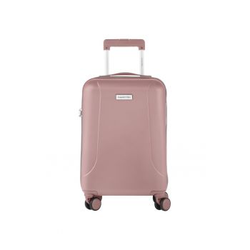 Troler Cabina - Policarbonat/ABS - 4 Roti Duble - OKOBAN - cifru TSA - SKYHOPPER - 55 cm - Rose