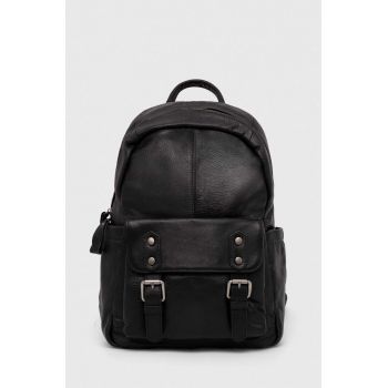 Answear Lab ghiozdan de piele femei, culoarea negru, mic, neted