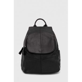 Answear Lab ghiozdan de piele femei, culoarea negru, mic, neted