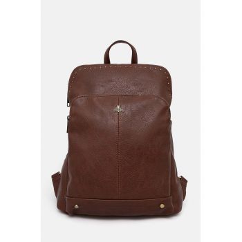 Medicine rucsac femei, culoarea maro, mare, cu imprimeu