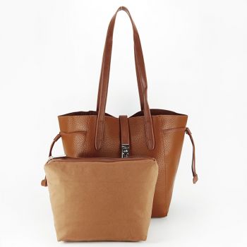 Geanta David Jones cu borseta detasabila B-6806-2 13 Maro cognac