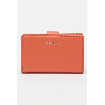Portofel de piele cu aspect granulat Metallic Soft