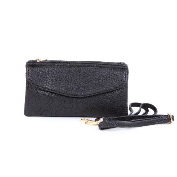 Portofel negru cu bareta reglabila Goldy