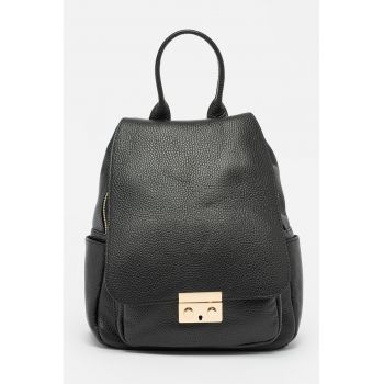 Rucsac de piele cu clapa