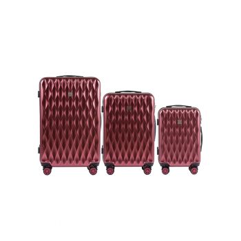 Set Trolere - PC 190 - 3 Piese - 4 Roti Duble - Cifru TSA - Policarbonat - Grena