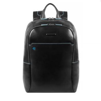 Blue square computer backpack black