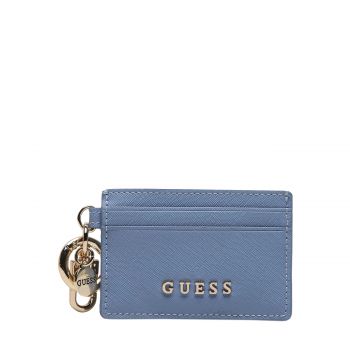 Saffiano credit card keyring wisteria