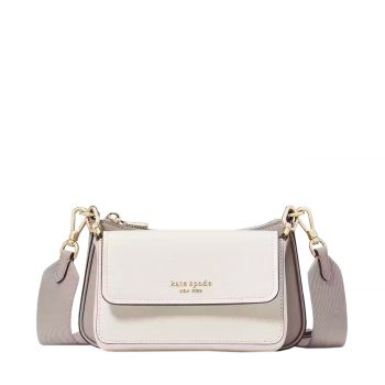 Double up colorblocked crossbody taupe multi