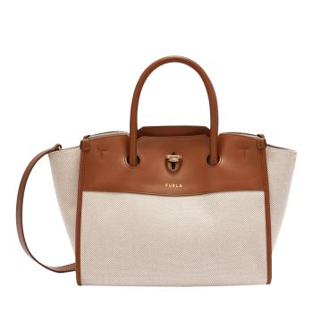 Genesi tote bag m naturale + cognac h