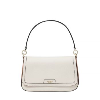 Hudson colorblocked flap shoulder bag parchment multi