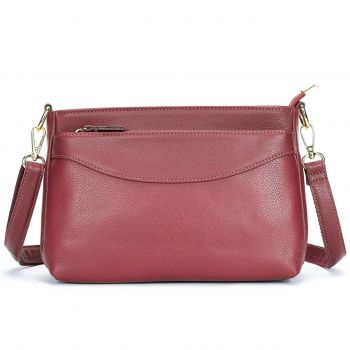 Geanta de dama, Palmer GT3090, piele naturala, Bordo de firma originala