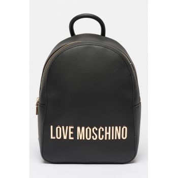 Rucsac de piele ecologica cu aplicatie logo metalica de firma original