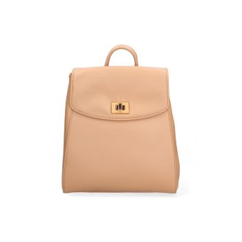 Rucsac de piele ecologica cu clapa - Maro deschis