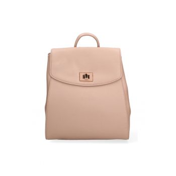 Rucsac de piele ecologica cu clapa - Maro taupe