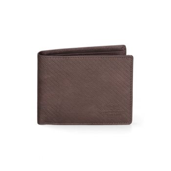 Portofel pliabil de piele - Maro taupe