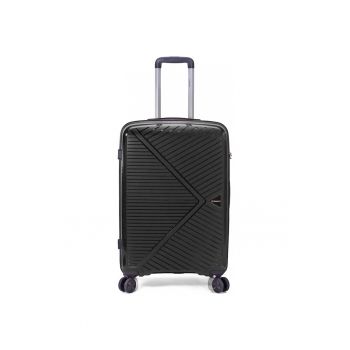 Troler Mare Extensibil BZ 5710 - Polipropilena - 4 Roti Duble - 77 cm - Negru