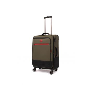 Troler  Shadow cu 4 roti duble - Textil - 67x41x25 cm - Kaki