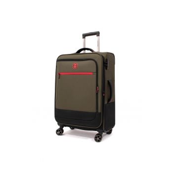 Troler  Shadow cu 4 roti duble - Textil - 80x47x29 cm - Kaki