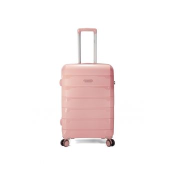 Troler Cabina Extensibil  BZ 5750 - Polipropilena - 4 Roti Duble - 55 cm - Coral