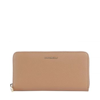 Metallic soft zip around wallet skin