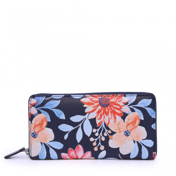 Portmoneu femei Luca di Gioia bleumarin cu model floral din piele 266DPU32582BL de firma original Portmoneu femei Luca di Gioia bleumarin cu model floral din piele 266DPU32582BL de firma original