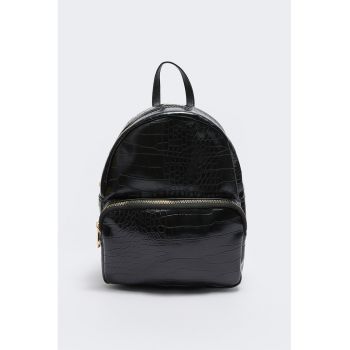 Rucsac de piele ecologica cu model de piele de crocodil