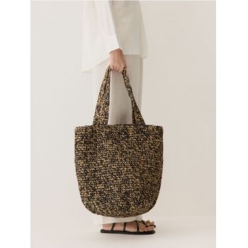 Reserved - Geantă shopper împletită - negru