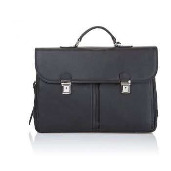 Servietă din piele pentru bărbați Ferruccio Laconi Brief, negru de firma originala