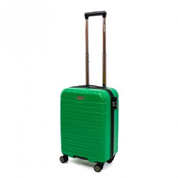 Troler Ella Icon Leaf cu 4 roti duble, ABS, 55x39x23 cm, Verde