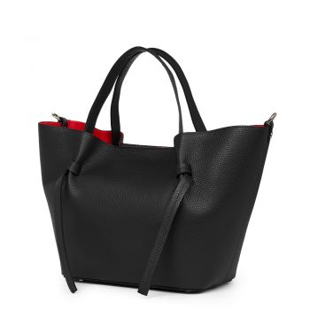 Geanta shopper din piele naturala Veronica neagra
