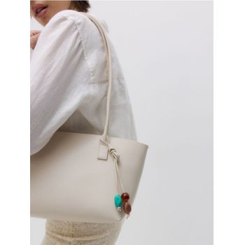 Reserved - LADIES` BAG & PENDANT - crem