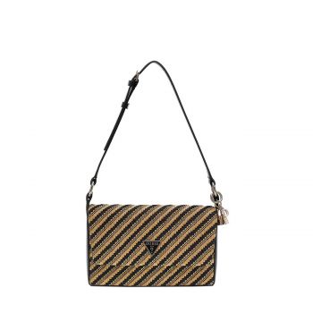 Simona flap bag natural/black Simona flap bag natural/black