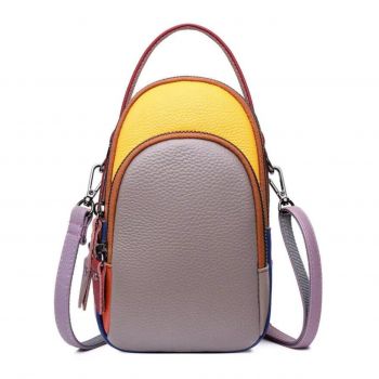 Geanta dama, Orantha GT3343, piele naturala, Multicolor