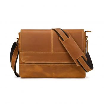 Geanta pentru barbati, Eneas GT3277, piele naturala, Cognac