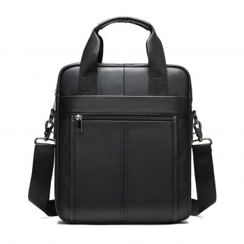 Geanta pentru barbati, Theon GT3255, piele naturala, Negru