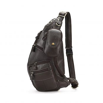 Geanta pentru barbati, Thorian GT3308, piele naturala, Maro