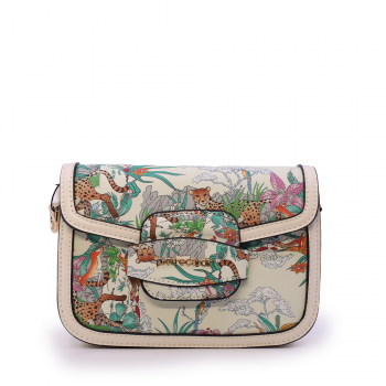 Poșetă crossbody femei Pierre Cardin albă cu print 7POSS667832A