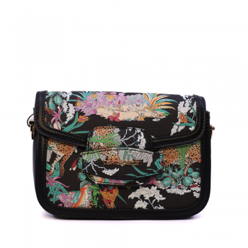 Poșetă crossbody femei Pierre Cardin neagră cu print 7POSS667832N