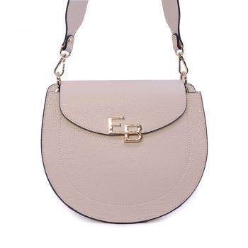 Poșetă satchel femei Enzo Bertini bej cu logo 154POSP3352BE