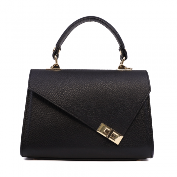 Poșetă satchel femei Enzo Bertini neagră din piele naturală 154POSP3522N