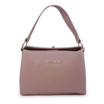 Poșetă satchel femei Enzo Bertini nude din piele naturală 154POSP3317NU